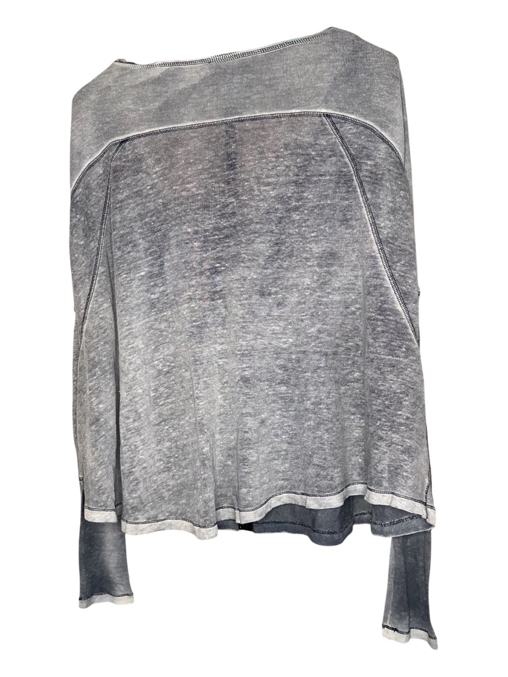 We The Free Oversized Washed Gray Scoop-Neck Long Sleeve Top - Picture 3 of 4